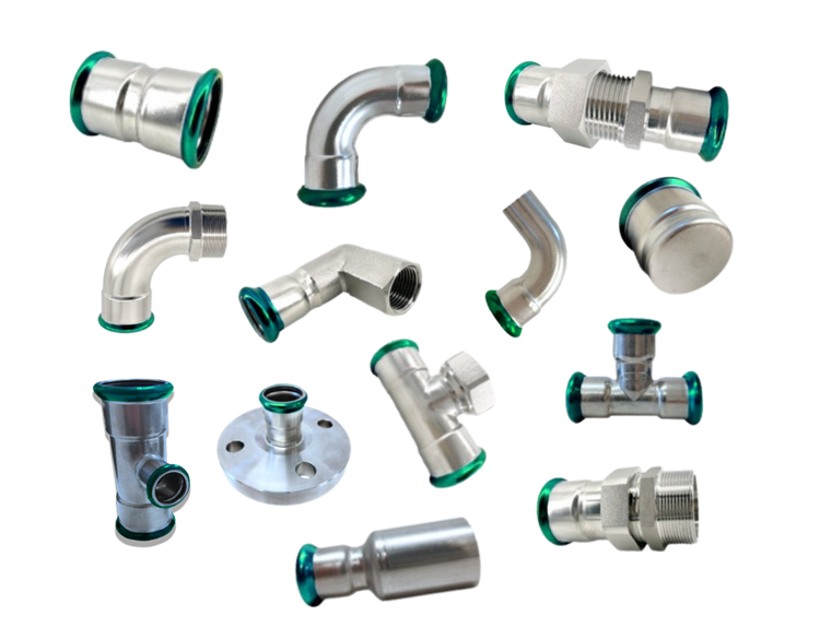 Rustfritt stål 304L pressfittings rørdeler og koblinger