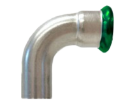 Bend 90° m/ 1 muffe  - Rustfritt stål (AISI 304L)